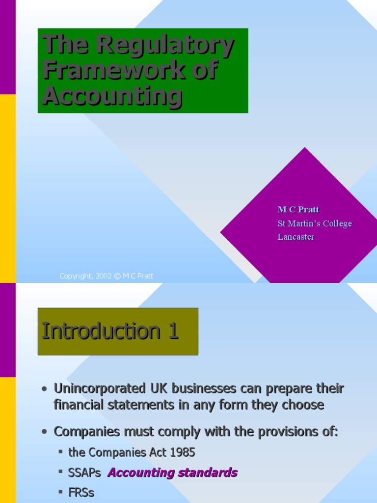The Regulatory Framework of Accounting Business Economics Service