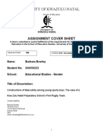 University of Kwazulu-Natal: Assignment Cover Sheet