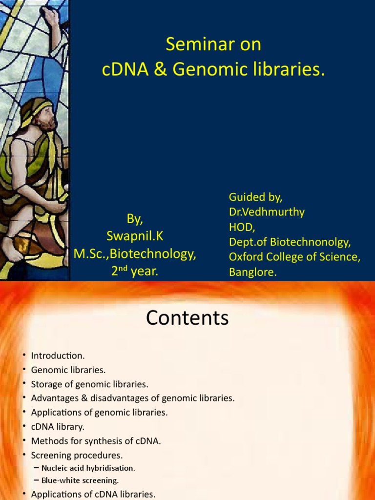 Genomic and cDNA Libraries PDF Biotechnology Molecular Cloning