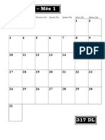Calendar of 12 months