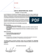 Comunicado Al Magisterio Del Cesar Mayo 11de 2021