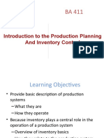 Introduction To The Production Planning and Inventory Control
