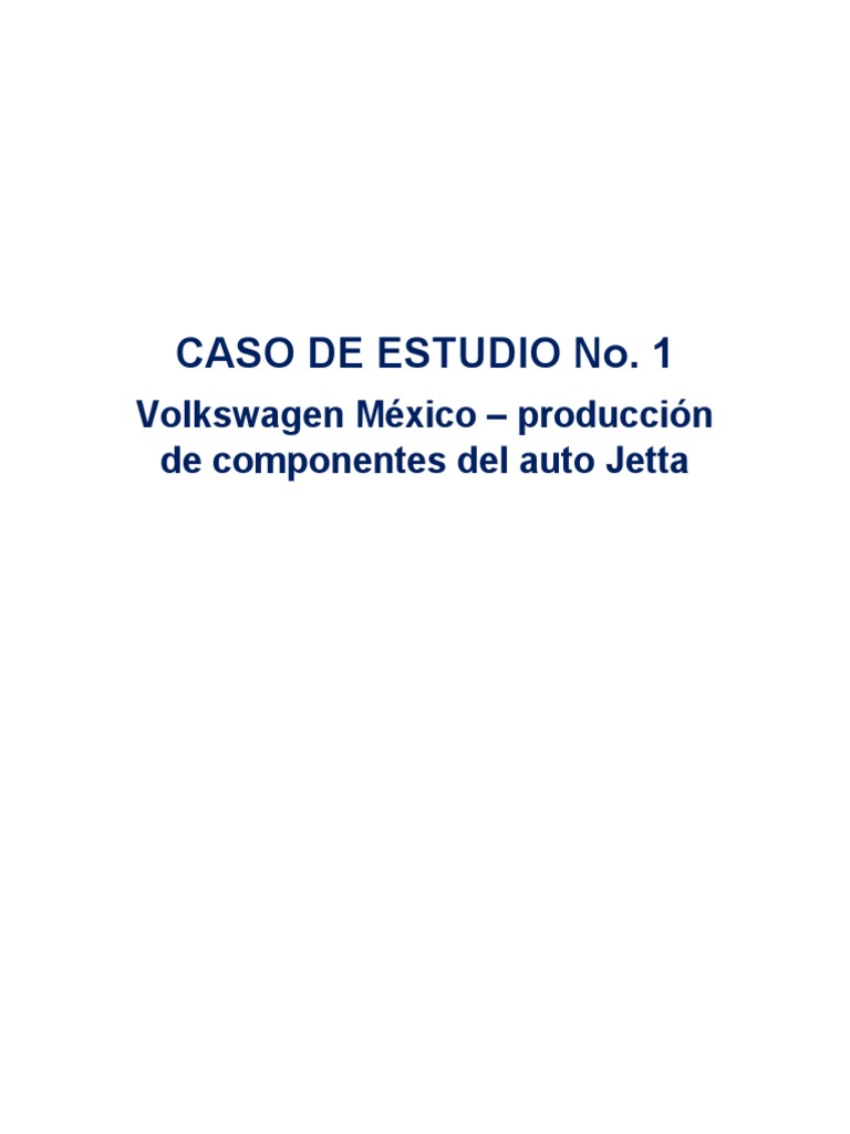 Caso De Estudio Volkswagen Pdf Presupuesto Gestión De Recursos