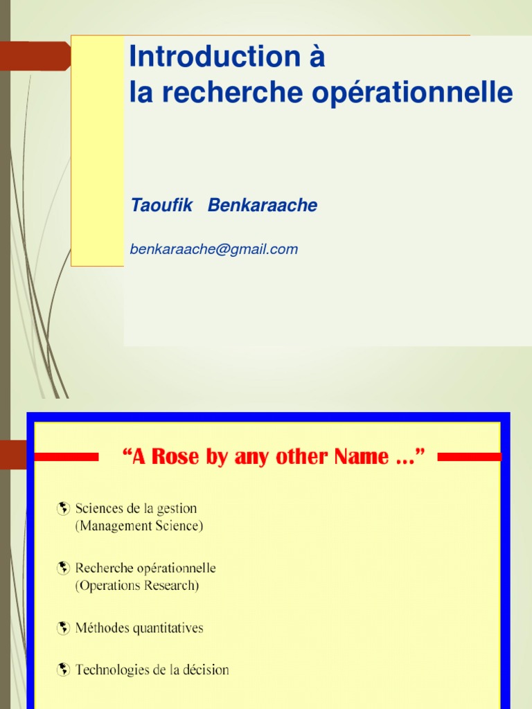 Intro Générale RO-1 | PDF | Ordinateurs