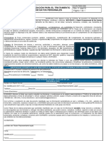 Soa-Fgg-006 Formato para Autorizacion Manejo y Tratamiento de Datos Personales