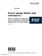 BS 919-4-2007 Screw Gauge Limits and Tolerances