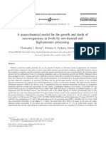 Crecimiento y muerte de microorganismos en alimentos por procediemntos no termicos. Modelo cuasi-quimico