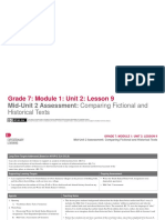 Grade 7: Module 1: Unit 2: Lesson 9: Mid-Unit 2 Assessment: Comparing Fictional and