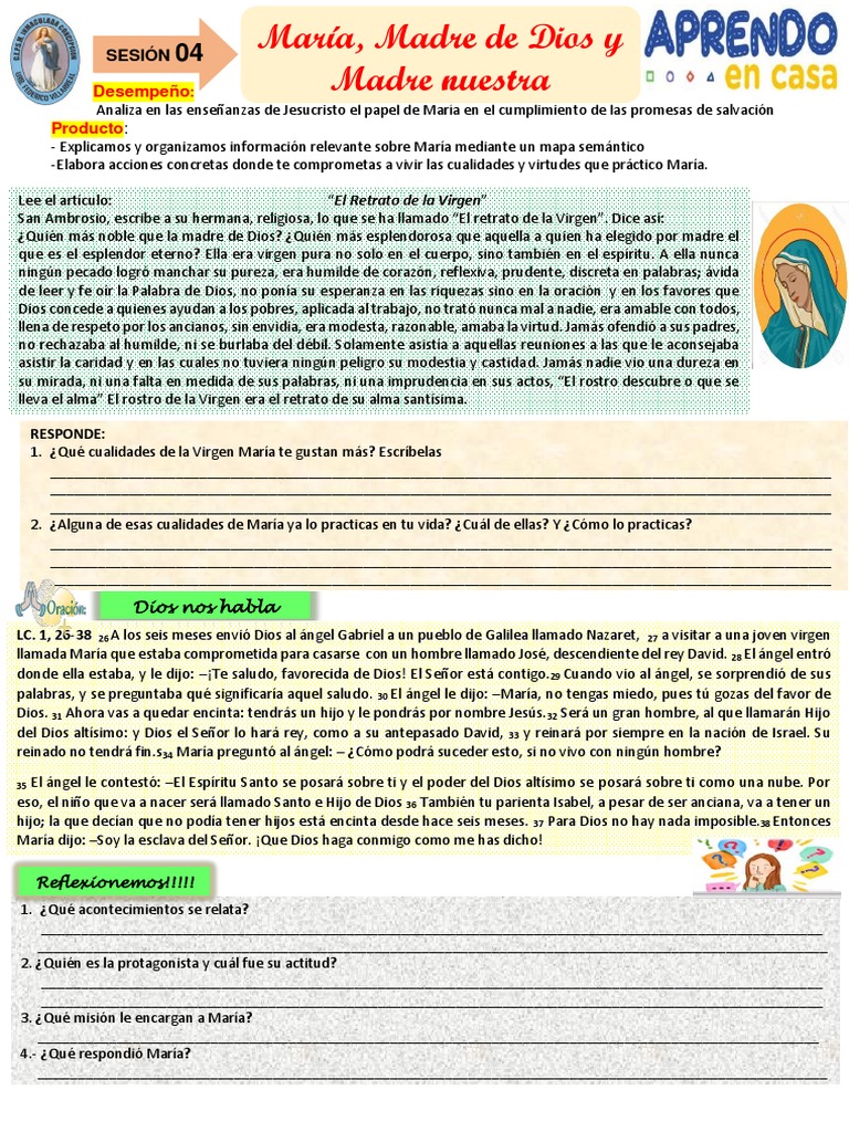 Tema 4 María Madre de Dios y Madre Nuestra | PDF | María, madre de ...