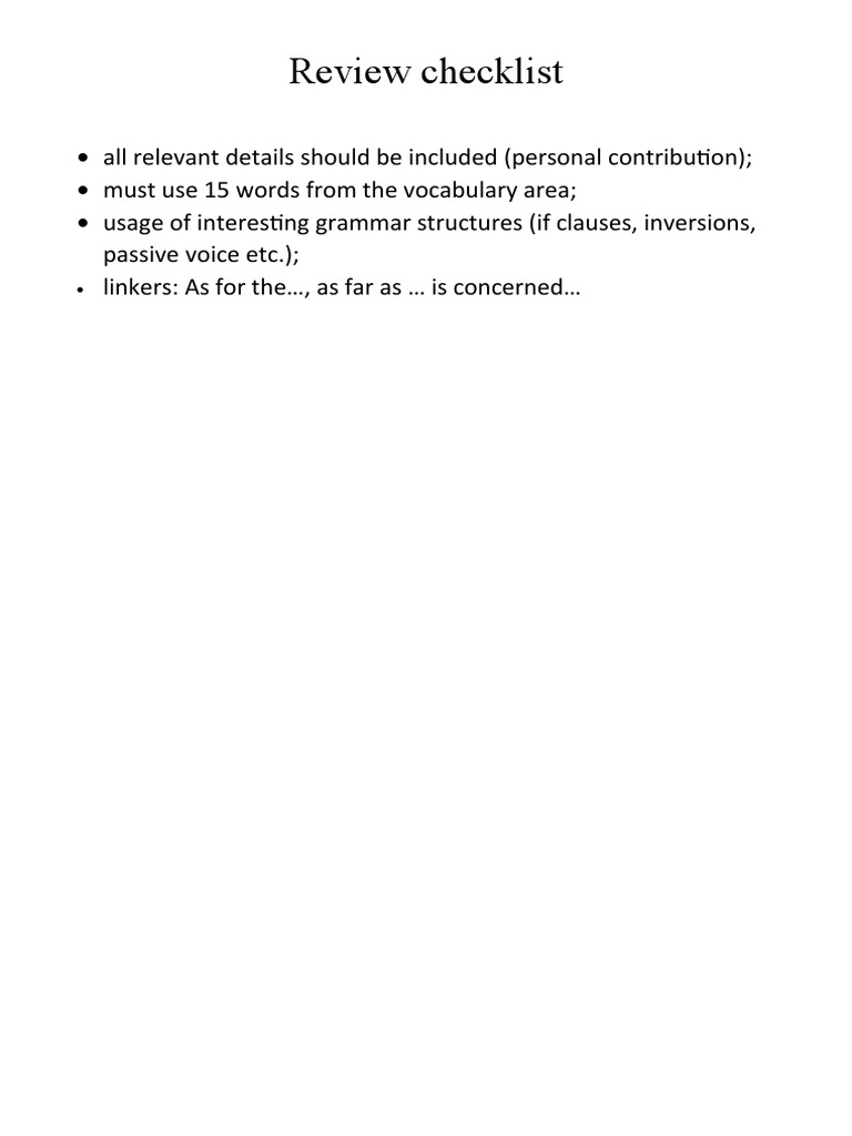 Review Checklist | PDF