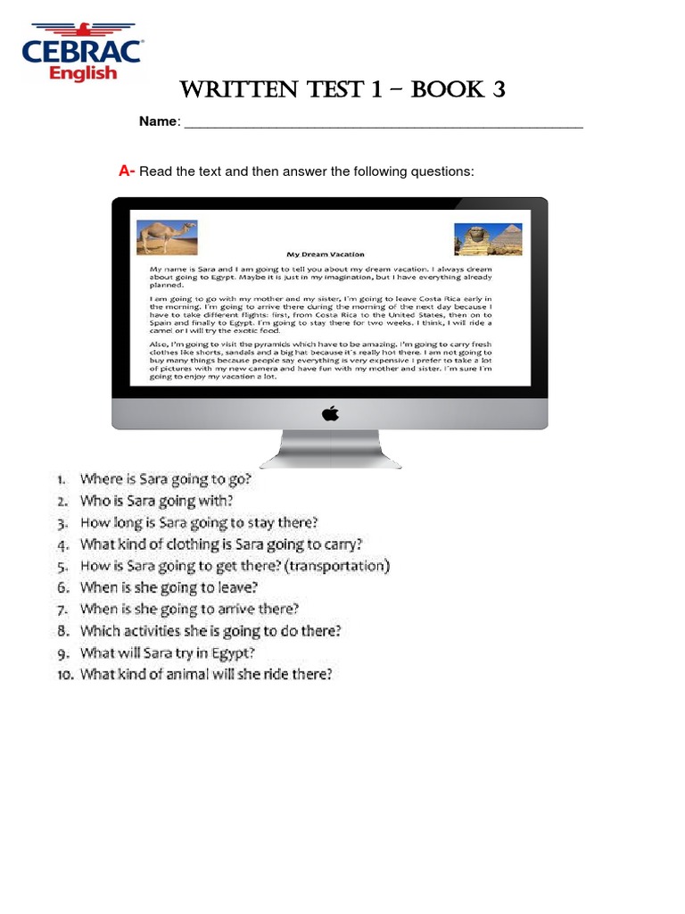 Written Test 1-Book 3 | PDF | Career & Growth | Foreign Language Studies