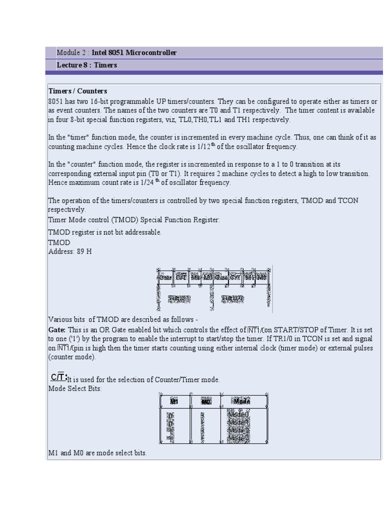 Lecture 8: Timers | PDF | Timer | Electrical Engineering