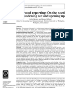 Integrated Reporting On The Need For Broadening Out and Opening UpAccounting Auditing and Accountability Journal