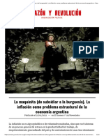 La Maquinita (De Subsidiar A La Burguesía) - La Inflación Como Problema Estructural de La Economía Argentina - Razón y Revolución