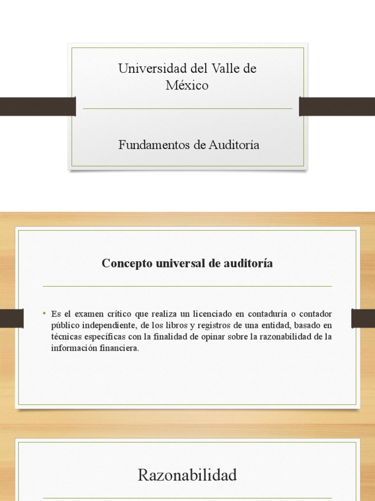 Fundamentos De Auditoria Unidad 1 Pdf Auditoría Contralor