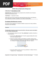 Laboratory 5: Introduction To SQL: MN405 Data and Information Management