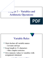 Chapter 3 - Variables and Arithmetic Operations