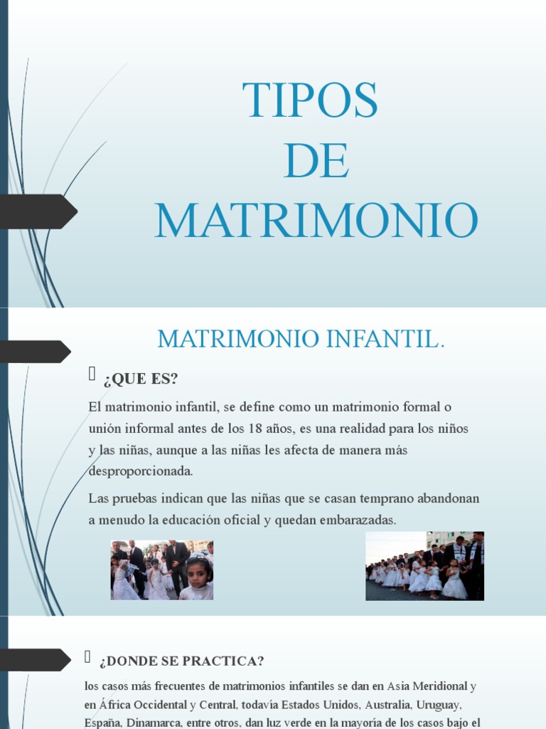 Tipos de Matrimonio y Matrimonio Infantil | PDF | Poligamia ...