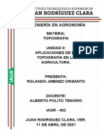 Aplicaciones de La Topografia en La Agricultura - Rolando Jimenez Crisanto - Iagr402