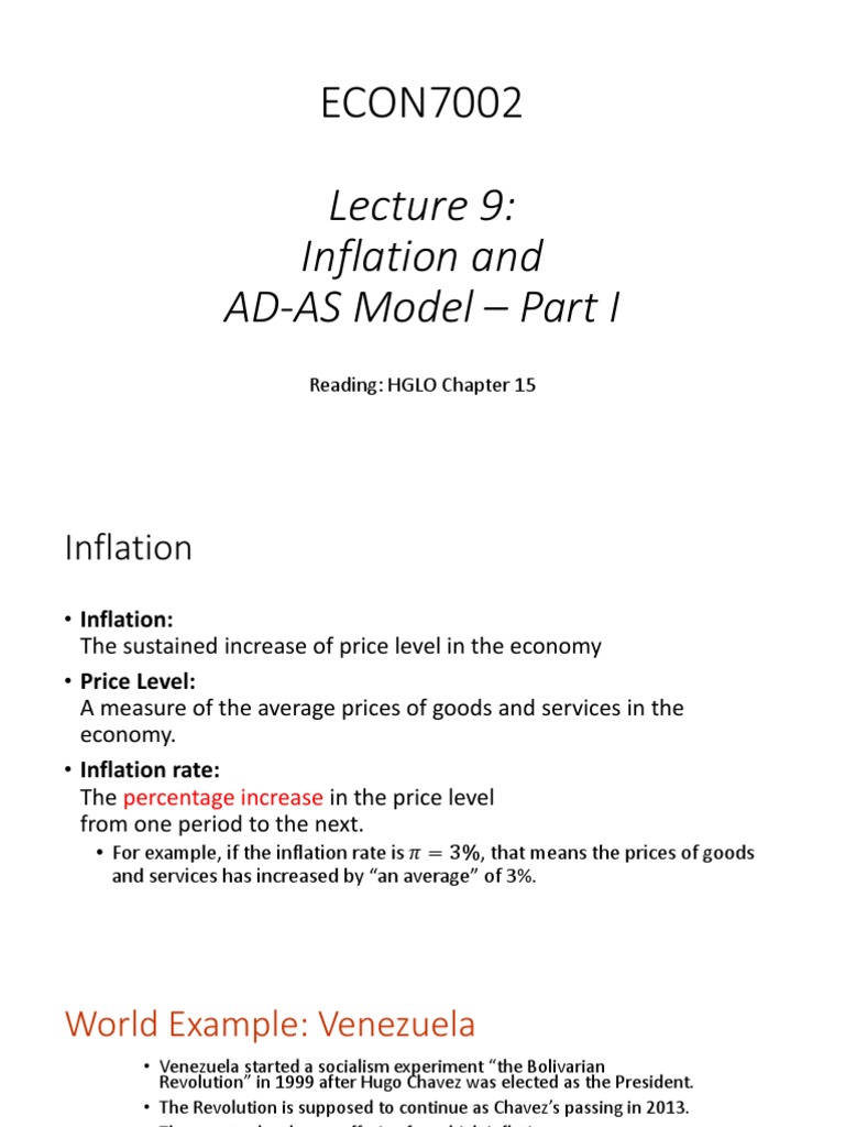 ECON7002 Lecture 9 Inflation and AD-AS Model Updated | PDF | Aggregate ...