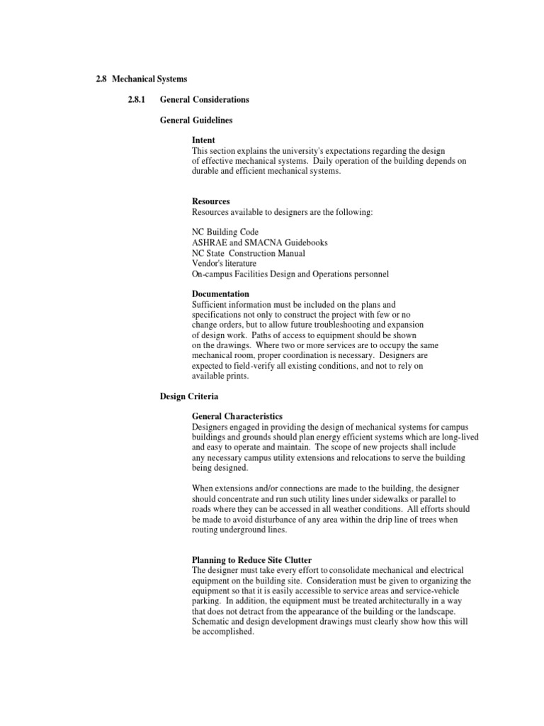 Mechanical Systems Design Guidelines | PDF | Hvac | Duct (Flow)