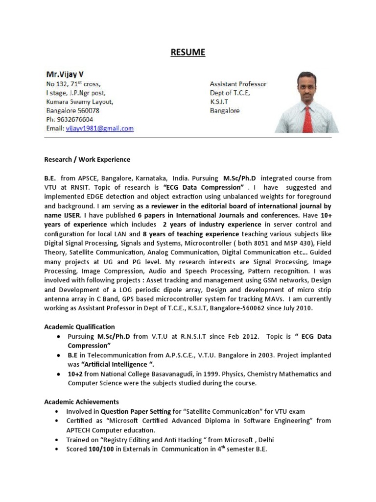 Resume Pdf Data Compression Electrical Engineering