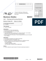 Business Studies Buss1: General Certificate of Education Advanced Subsidiary Examination June 2011
