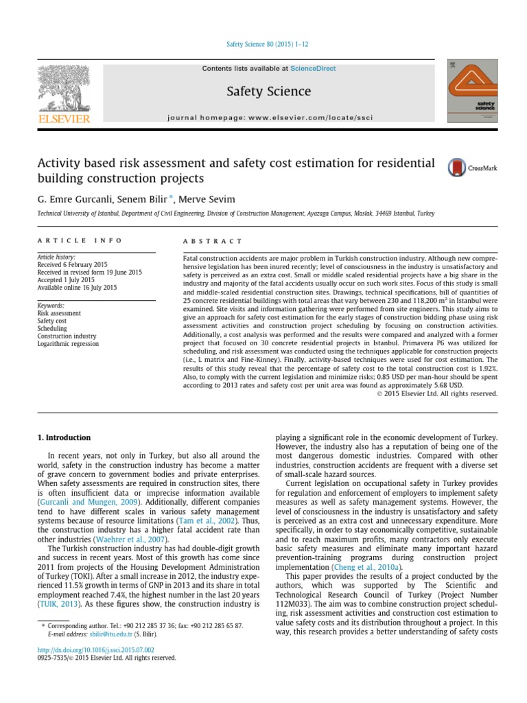 Safety Cost Estimation in Construction | PDF | Risk | Safety