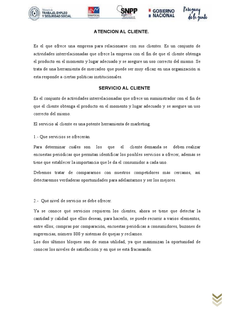 Tipos y Estrategias de Atención al Cliente | PDF | Servicio al Cliente ...