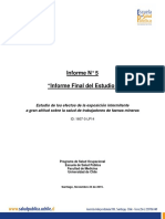 Estudio de Los Efectos de La Exposición Intermitente a Gran Altitud Sobre La Salud de Trabajadores de Faenas Mineras