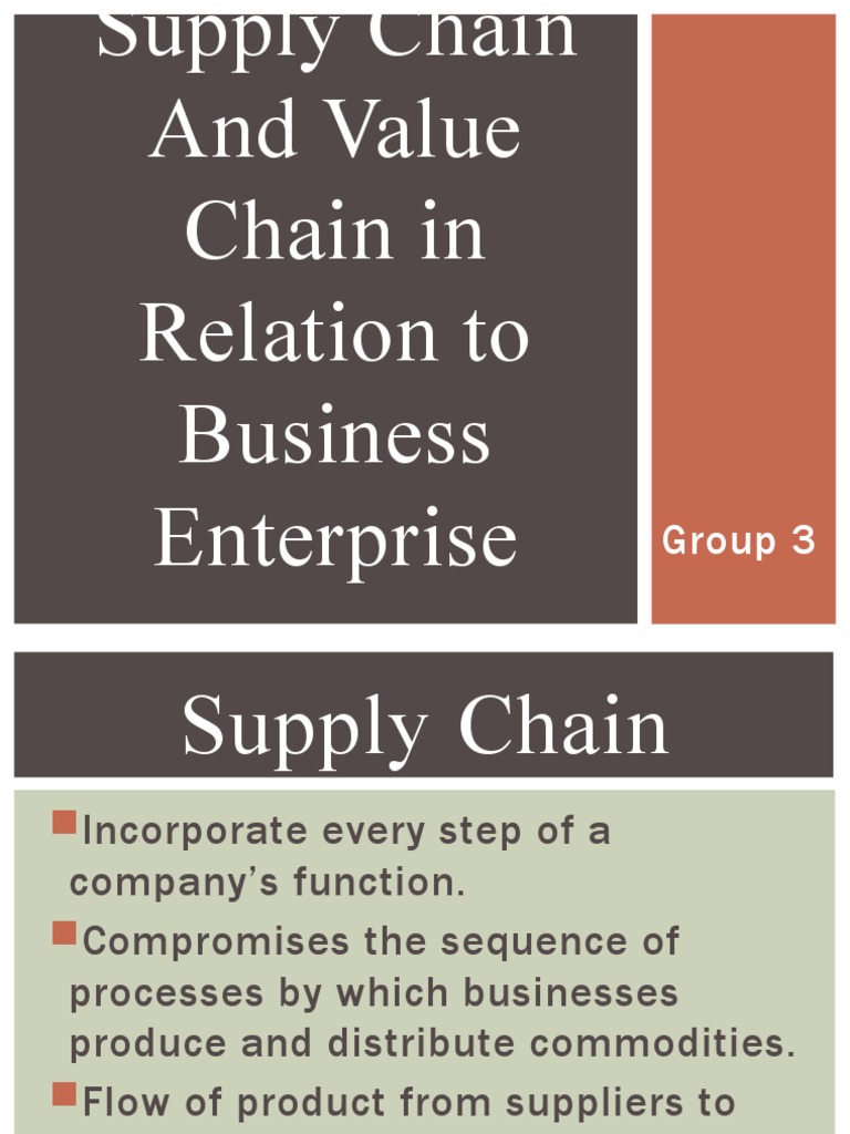 Supply Chain and Value Chain Overview | PDF