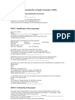 Annex 3: Questionnaire For Schools Involved in Eeps: Part I: Identification of The Respondent