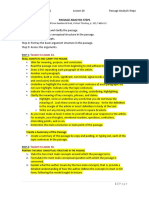 Passage Analysis Steps: Adapted From Saindon & Krek, Critical Thinking, P. 213, Table 8.2