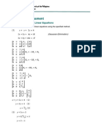 Activities/Assessment: Week 3: Systems of Linear Equations