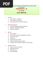 Mathematics - Ia: Telangana State Board of Intermediate Education, Hyderabad