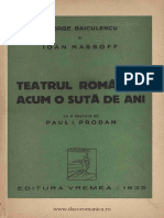 312096815 Teatrul Romanesc Acum o Sută de Ani PDF
