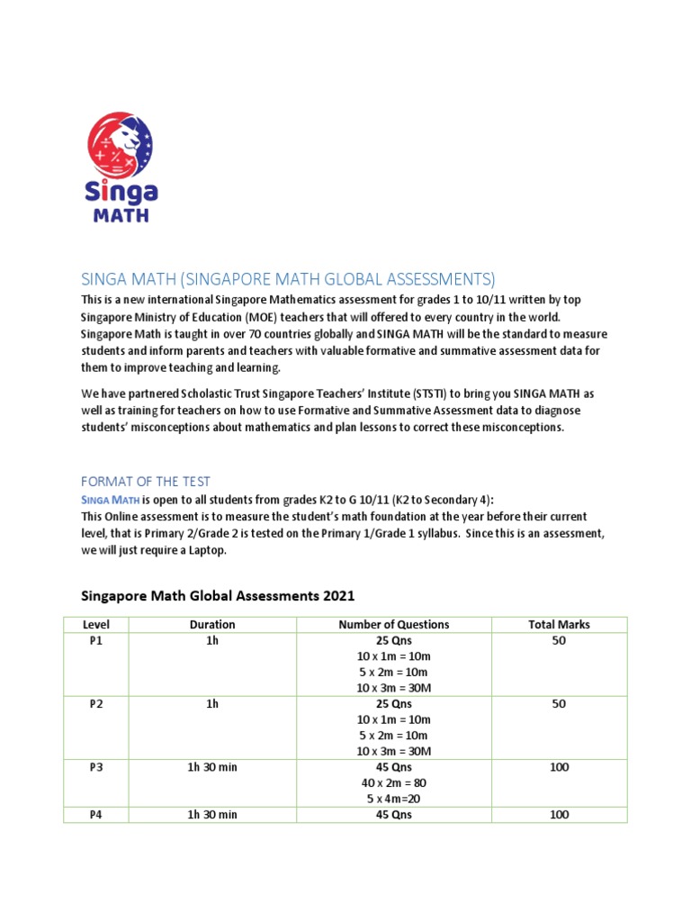 2021 - SINGA MATH Syllabus | PDF | Area | Trigonometry