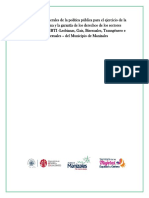 Lineamientos generales de la política pública LGTBI. Manizales 2016 2019