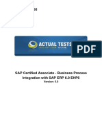 SAP C - TERP10 - 66 - SAP Certified Associate - Business Process Integration With SAP ERP 6.0 EHP6