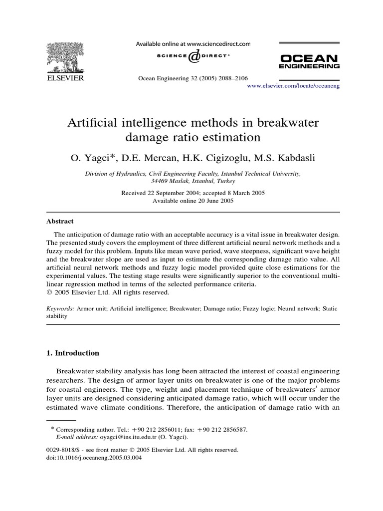 Artificial Intelligence Methods in Breakwater | PDF | Fuzzy Logic ...