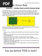 16-1 Golden Ratio and The Human Body