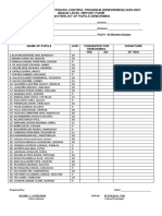 Integrated Helminthiasis Control Program (Deworming) 2020-2021 Grade Level Report Form Masterlist of Pupils Dewormed