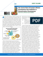 The Central Role of Analytic Method Development and Validation in Pharmaceutical Development