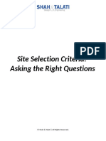 Site Selection Criteria Asking The Right Questions