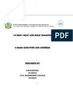 Heat and Mass Transfer Questions and Answers