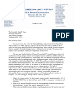 2020-10-19 Letter To Sec. Defense Re: Stayskal Act Rules Delay Final