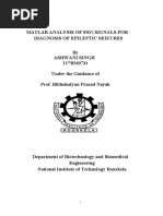 Matlab Analysis of Eeg Signals For Diagnosis of Epileptic Seizures by Ashwani Singh 117BM0731 Under The Guidance of Prof. Bibhukalyan Prasad Nayak