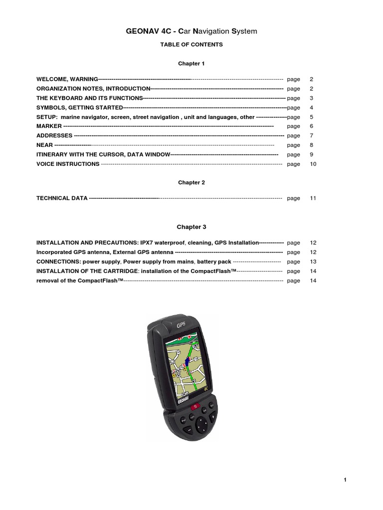 G4cCNS V52 en GEONAV 4C Car Navigation System PDF Menu