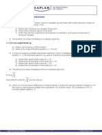 Simple Harmonic Motion Worksheet: x = (7.8 cm) cos (2πt/ (0.68 s) )