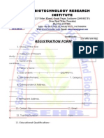 Biotechnology Research Institute: Registration Form